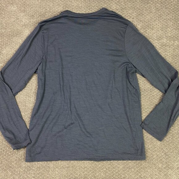 True North Merino Wool Blend Shirt Men's Large Gray Base Layer Hiking Outdoor - Picture 3 of 8